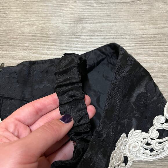 Vintage 90's Scott McClintock Formal Event Dress $ Black White Lace Edwardian - Picture 12 of 12